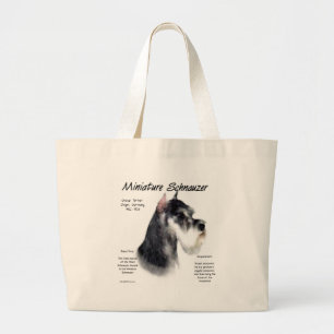 Miniatuur Schnauzer Geschiedenisontwerp Grote Tote Bag