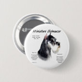 Miniatuur Schnauzer Geschiedenisontwerp Ronde Button 5,7 Cm (Voorkant /achterkant)