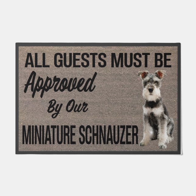 Miniatuur Schnauzer Gift, Aangepast op maat Deurmat (Voorkant)