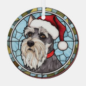 Miniatuur Schnauzer Glas in lood Kerst Glas Ornament (Achterkant)