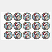 Miniatuur Schnauzer Glas in lood Kerst Labels (Vel)