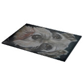 Miniatuur Schnauzer - Glazen snijvlak Snijplank (Hoek)