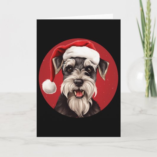 Miniatuur Schnauzer Grappige Kerstmis Moeder Vader Kaart (Voorkant)