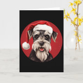 Miniatuur Schnauzer Grappige Kerstmis Moeder Vader Kaart (Gele Bloem)