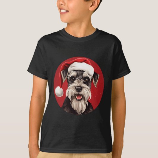 Miniatuur Schnauzer Grappige Kerstmis Moeder Vader T-shirt (Voorkant)
