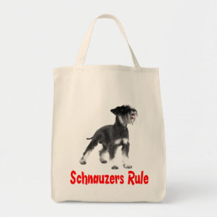 Miniatuur Schnauzer Grey Puppy Dog Red Love Tas