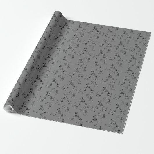 Miniatuur Schnauzer Grijs Cadeaupapier (Uitgerold)