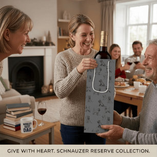 Miniatuur Schnauzer Grijs Wijn Cadeautas