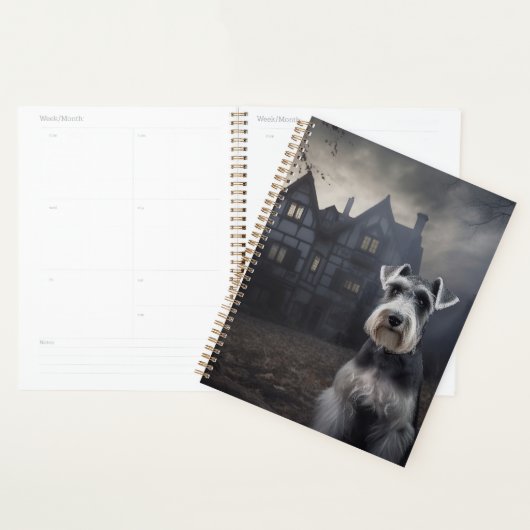 Miniatuur Schnauzer Halloween eng Planner (Display)