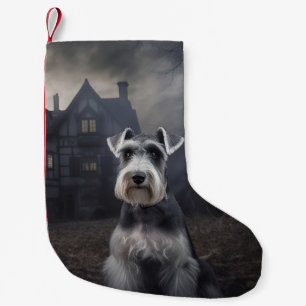 Miniatuur Schnauzer Halloween Griezelen Kleine Kerstsok