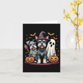 Miniatuur Schnauzer Halloween Kostuum Mummie Heks Kaart (Gele Bloem)