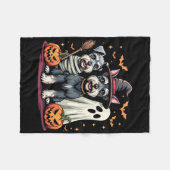 Miniatuur Schnauzer Halloween Kostuum Mummy Witch Fleece Deken (Voorkant (Horizontaal))