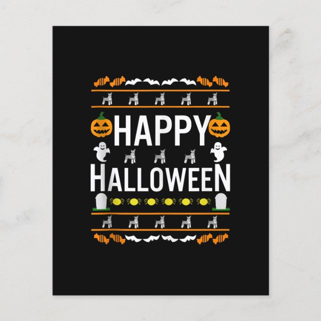 Miniatuur Schnauzer Halloween Lazy Ugly Costume (Voorkant)