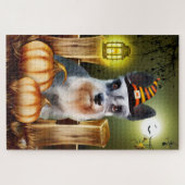 Miniatuur Schnauzer Halloween puzzel. Legpuzzel (Horizontaal)