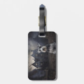 Miniatuur Schnauzer Halloween Scary Bagagelabel (Achterkant verticaal)