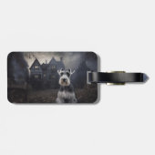 Miniatuur Schnauzer Halloween Scary Bagagelabel (Achterkant horizontaal)