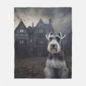 Miniatuur Schnauzer Halloween Scary Fleece Deken (Voorkant)