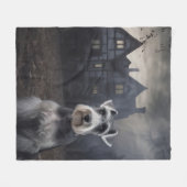 Miniatuur Schnauzer Halloween Scary Fleece Deken (Voorkant (Horizontaal))