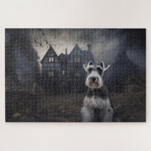 Miniatuur Schnauzer Halloween Scary Legpuzzel
