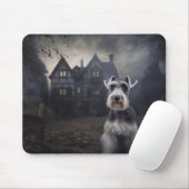 Miniatuur Schnauzer Halloween Scary Muismat (Met muis)
