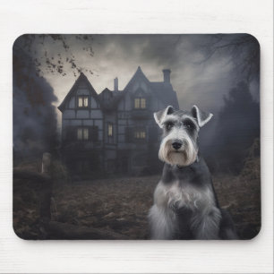 Miniatuur Schnauzer Halloween Scary Muismat