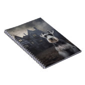 Miniatuur Schnauzer Halloween Scary Notitieboek (Rechterzijde)