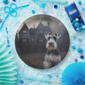 Miniatuur Schnauzer Halloween Scary Papieren Bordje (Feest)