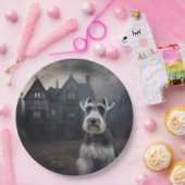 Miniatuur Schnauzer Halloween Scary Papieren Bordje (Feest)