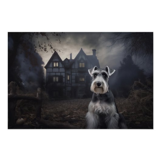Miniatuur Schnauzer Halloween Scary Perfect Poster (Voorkant)