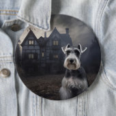 Miniatuur Schnauzer Halloween Scary Ronde Button 6,0 Cm (In situ)