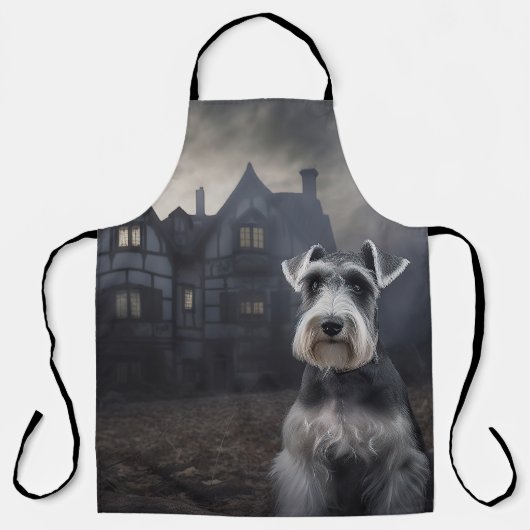Miniatuur Schnauzer Halloween Scary Schort (Voorkant)