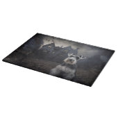 Miniatuur Schnauzer Halloween Scary Snijplank (Hoek)