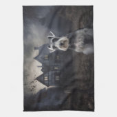 Miniatuur Schnauzer Halloween Scary Theedoek (Verticaal)