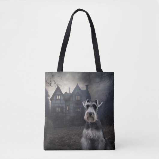 Miniatuur Schnauzer Halloween Scary Tote Bag (Voorkant)