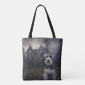 Miniatuur Schnauzer Halloween Scary Tote Bag (Achterkant)