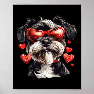 Miniatuur Schnauzer Heart Gles Valentijnsdag Dog Poster