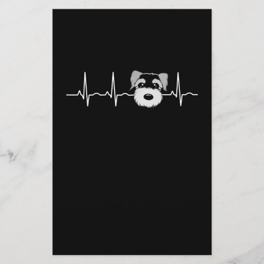 Miniatuur Schnauzer Heartbeat Mini Schnauzer Face Briefpapier (Voorkant)
