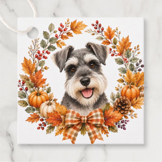 Miniatuur Schnauzer Herfst Bedankjes Labels (Voorkant)