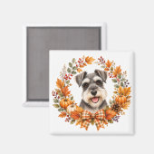 Miniatuur Schnauzer Herfst Magneet (Voorkant / Achterkant)