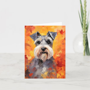 Miniatuur Schnauzer Herfst Thanksgiving Kaart
