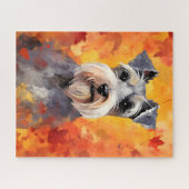 Miniatuur Schnauzer Herfst Thanksgiving Legpuzzel (Horizontaal)