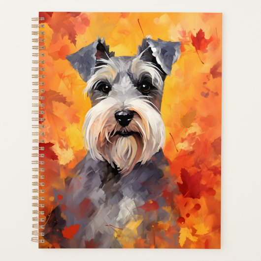 Miniatuur Schnauzer Herfst Thanksgiving Planner (Voorkant)