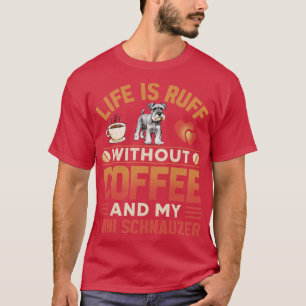 Miniatuur Schnauzer hond en koffie T-shirt