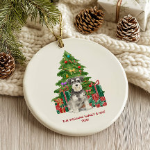 Miniatuur Schnauzer Hond Familie Kerstmis