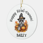 Miniatuur Schnauzer Hond Halloween Keramisch Ornament (Links)