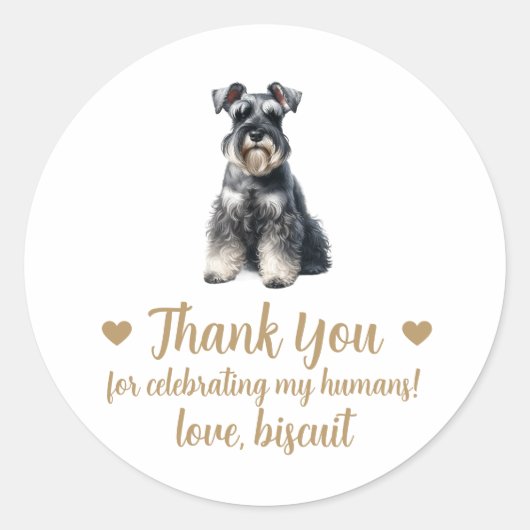 Miniatuur Schnauzer Hond Huwelijksgunst Stickers (Voorkant)