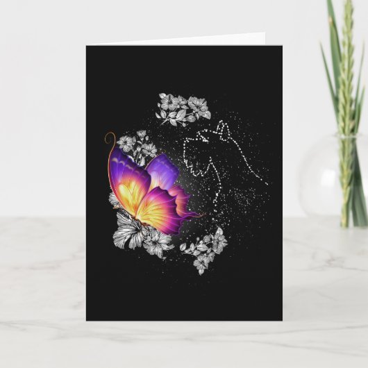 Miniatuur Schnauzer Hond In De Hemel Hond Gedenkte Kaart (Voorkant)