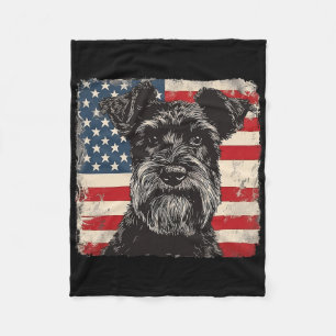 Miniatuur Schnauzer hond Patriottische 4th of July Fleece Deken