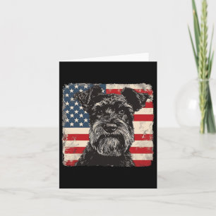 Miniatuur Schnauzer hond Patriottische 4th of July Kaart