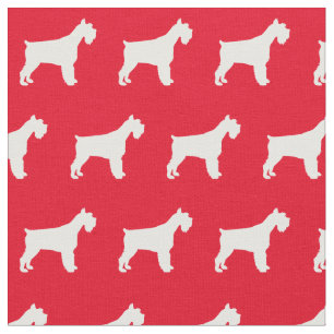 Miniatuur Schnauzer Hond Silhouet Huisdier Rood Stof